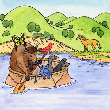 Tȟatȟáŋka na Wàta - The Buffalo and the Boat - Image 4